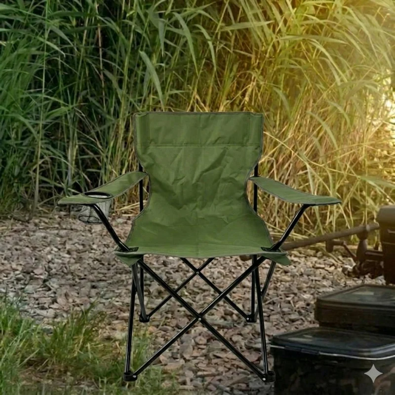 Silla Plegable Camping Tanzania, Verde, Incluye Bolsa de Transporte