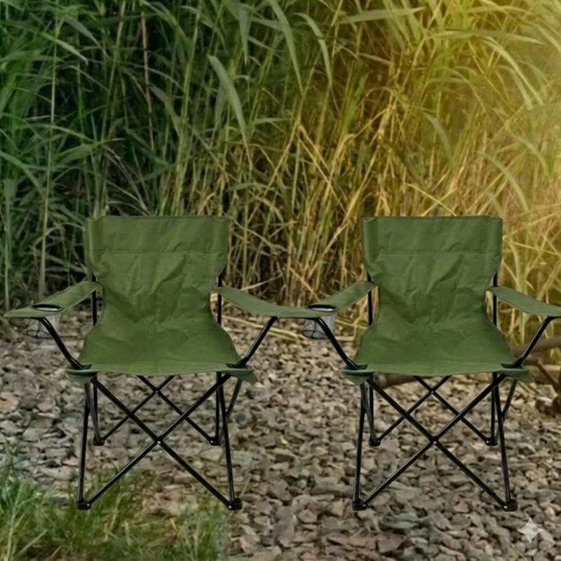 Silla Plegable Camping Tanzania, Verde, Incluye Bolsa de Transporte