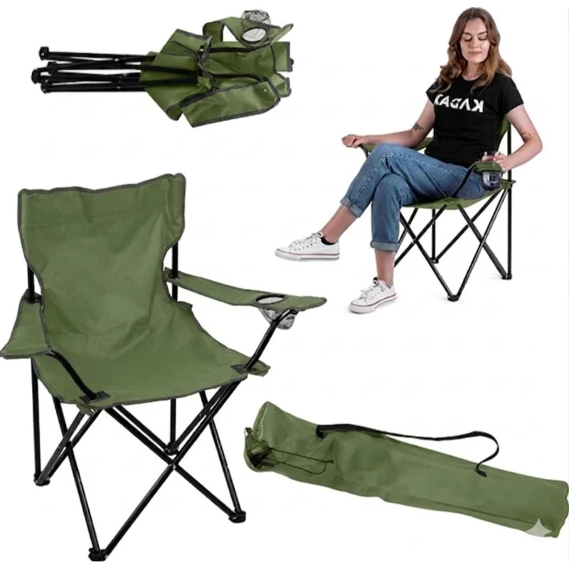 Silla Plegable Camping Tanzania, Verde, Incluye Bolsa de Transporte