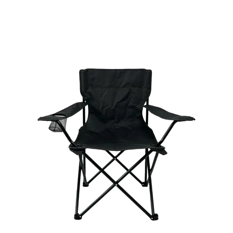 Silla Plegable Camping Tanzania, Negro, Incluye Bolsa de Transporte