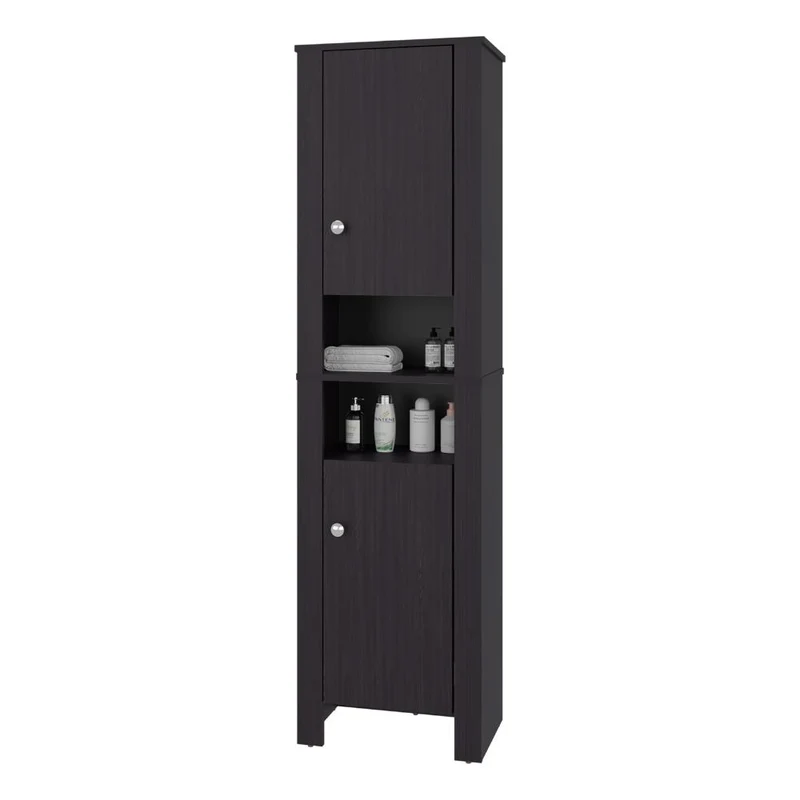 Mueble Auxiliar para Baño Vanes, Wengue, con espacio para objetos decorativos ZF