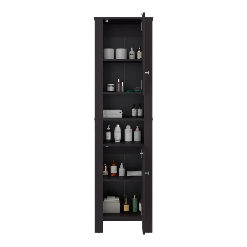 Mueble Auxiliar para Baño Vanes, Wengue, con espacio para objetos decorativos ZF