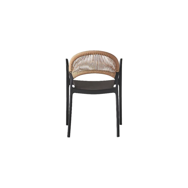 Silla Daytona, Negro y Café Claro, con Espaldar, Reposa Brazos y Diseño Minimalista