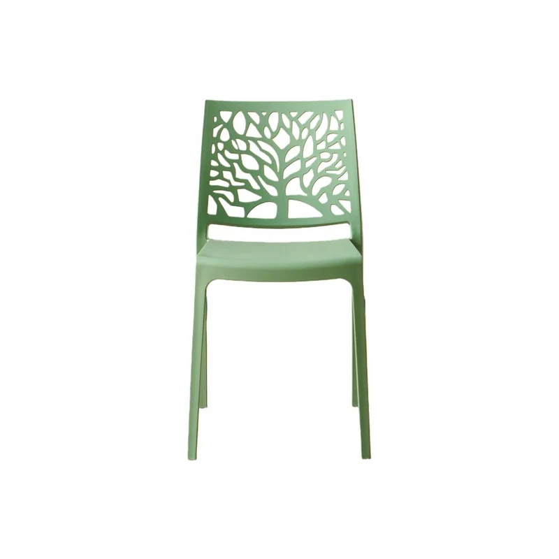 Silla Harlem, Verde, con Espaldar en Forma de Árbol y Diseño Minimalista