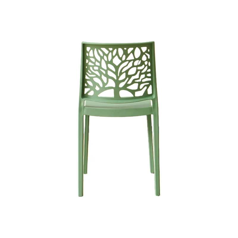 Silla Harlem, Verde, con Espaldar en Forma de Árbol y Diseño Minimalista