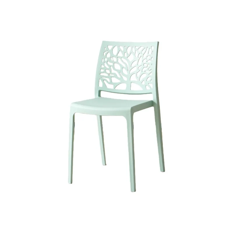 Silla Harlem, Azul Claro, con Espaldar en Forma de Árbol y Diseño Minimalista