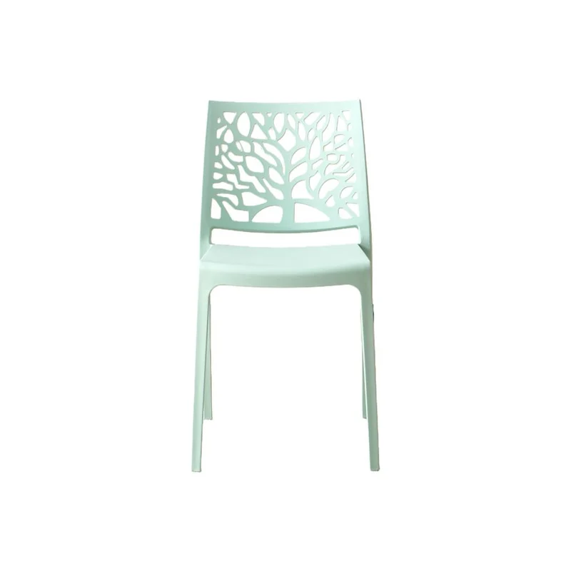 Silla Harlem, Azul Claro, con Espaldar en Forma de Árbol y Diseño Minimalista