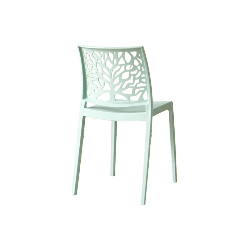 Silla Harlem, Azul Claro, con Espaldar en Forma de Árbol y Diseño Minimalista
