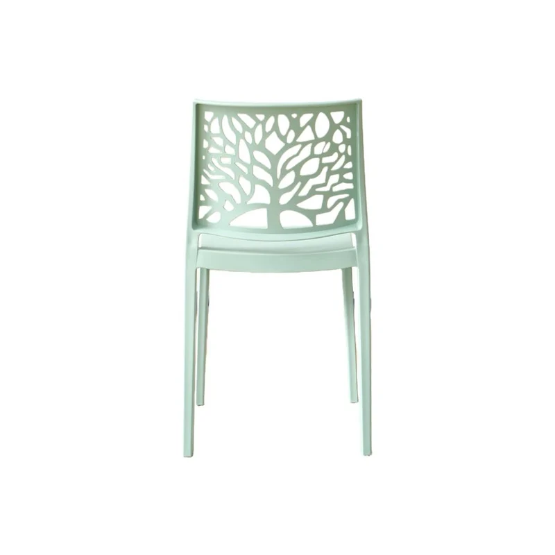 Silla Harlem, Azul Claro, con Espaldar en Forma de Árbol y Diseño Minimalista