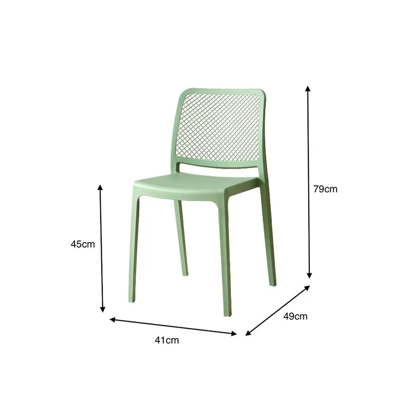 Silla Manhattan, Verde Olivo, con Espaldar en Rejilla y Diseño Minimalista