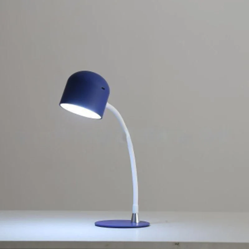 Modern Simplicity Plastic Iron Rechargeable Cylinder LED Table Lamp For Bedside