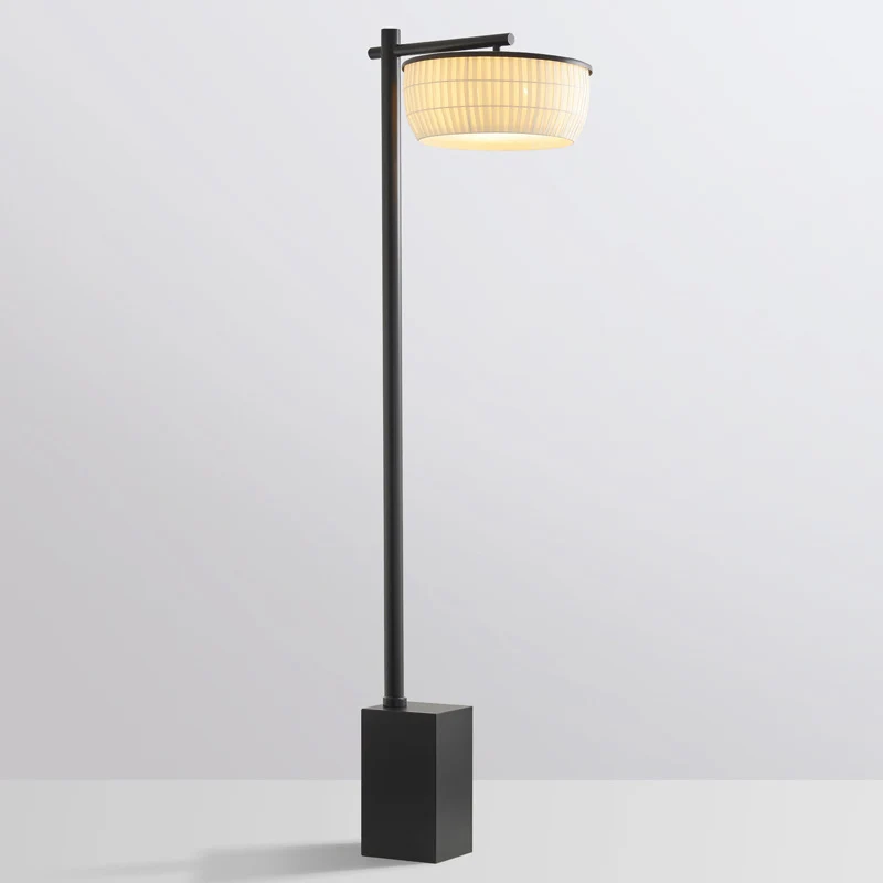 Traditional Vintage Round Fabric Shade Iron 3-Light Standing Floor Lamp For Home Office