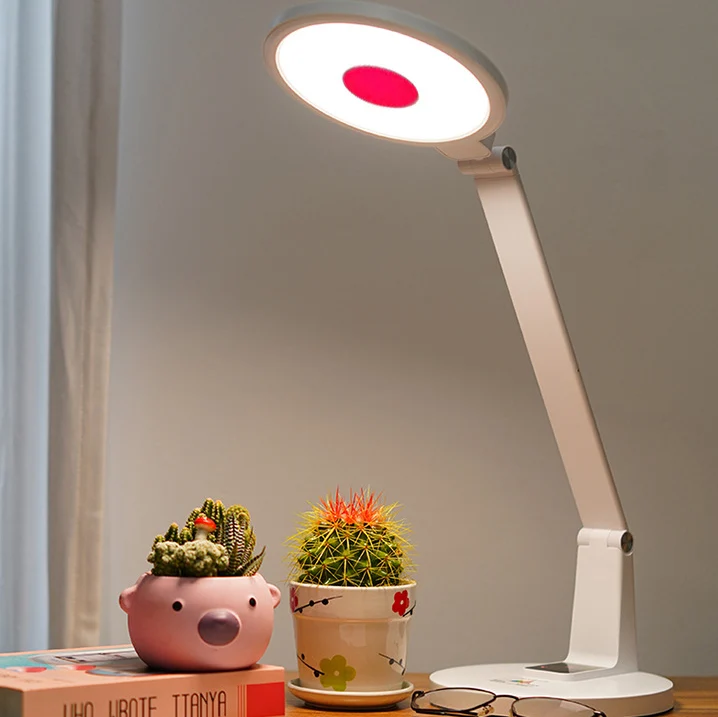 Modern Minimalist Round Rectangle Adjustable ABS Aluminum Hardware LED Table Lamp For Bedroom