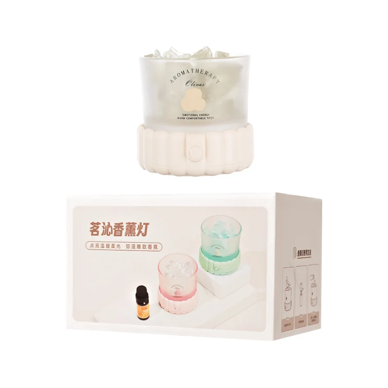 Modern Minimalist Cylinder Round Gravel ABS Glass LED Table Lamp For Bedroom