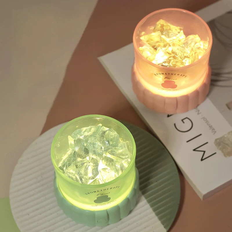 Modern Minimalist Cylinder Round Gravel ABS Glass LED Table Lamp For Bedroom