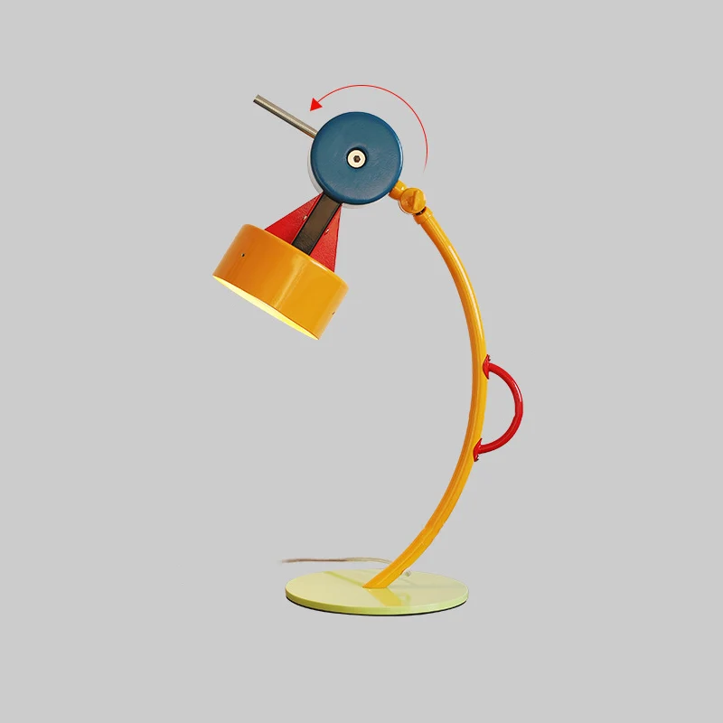 Contemporary Creative Adjustable Head Colorful Geometric Building Blocks Iron PVC LED Table Lamp For Bedroom