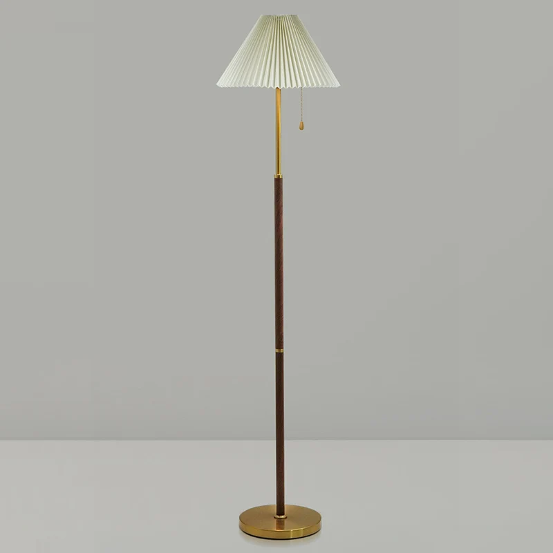 Traditional Vintage Drum Iron Fabric 1-Light Standing Floor Lamp For Living Room