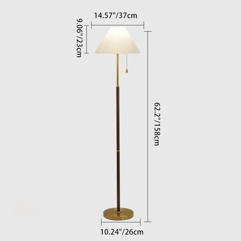 Traditional Vintage Drum Iron Fabric 1-Light Standing Floor Lamp For Living Room
