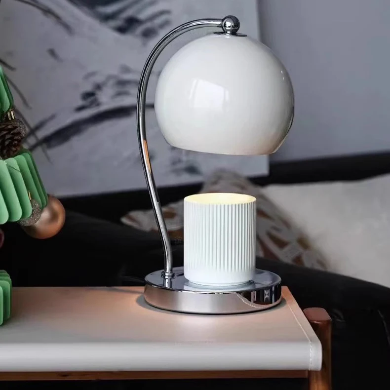 Modern Art Deco Globe Dome Iron 1-Light Aroma Melting Wax Table Lamp For Bedroom