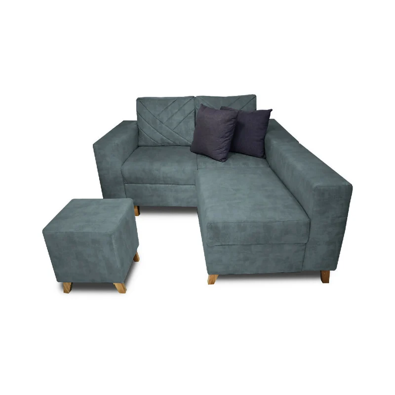 Sala Ámsterdam + Silla + Puff en Tela Amigable con Mascotas 150X72X155 cm Acero