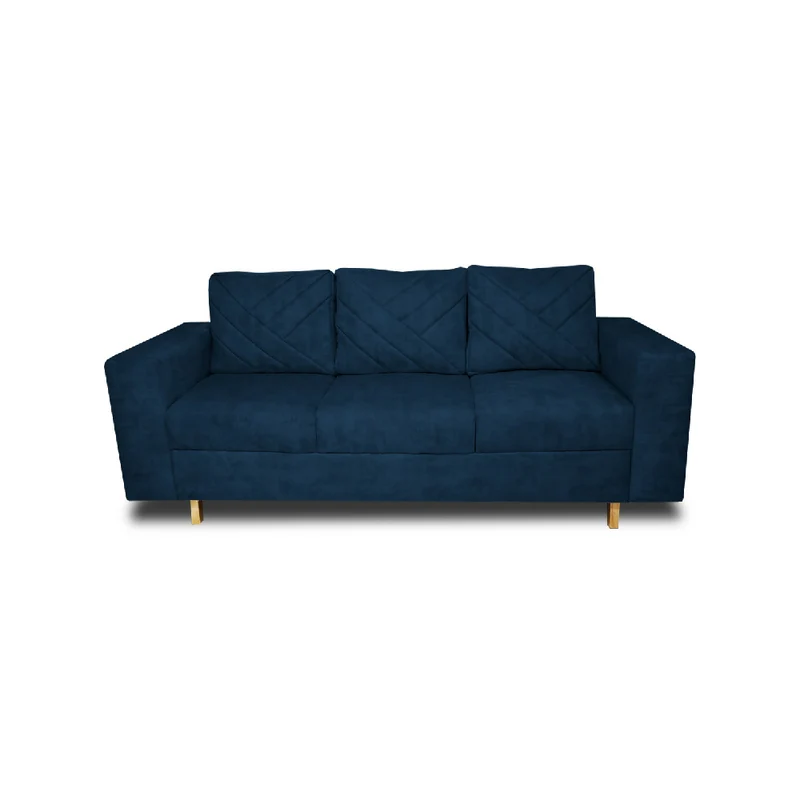 Sofá Ámsterdam 3Ptos en Tela Amigable con Mascotas 205X72X75 cm Azul Petróleo