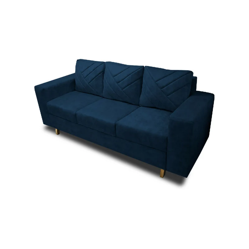 Sofá Ámsterdam 3Ptos en Tela Amigable con Mascotas 205X72X75 cm Azul Petróleo