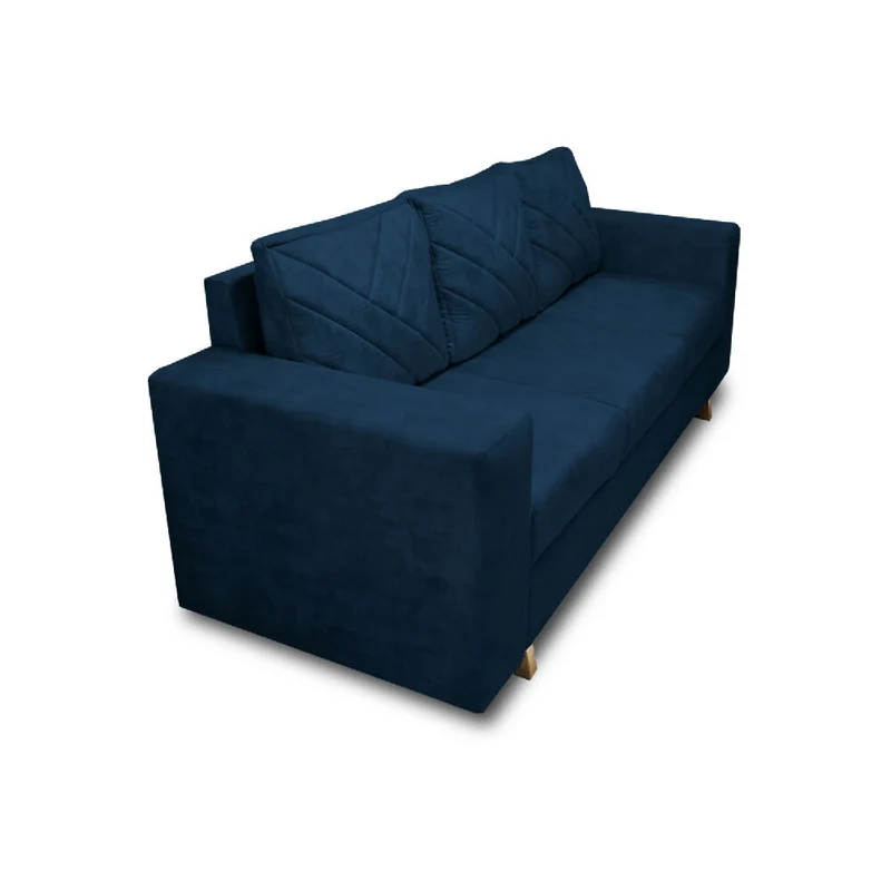 Sofá Ámsterdam 3Ptos en Tela Amigable con Mascotas 205X72X75 cm Azul Petróleo