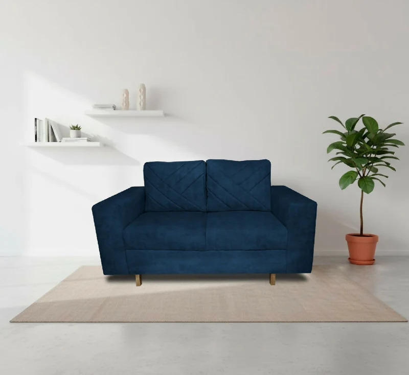 Sofá Ámsterdam 2Ptos en Tela Amigable con Mascotas 150X72X75 cm Azul Petróleo