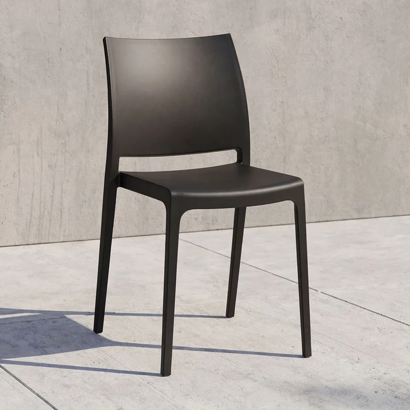 Silla Soho, Negro, con Espaldar Cerrado y Diseño Minimalista