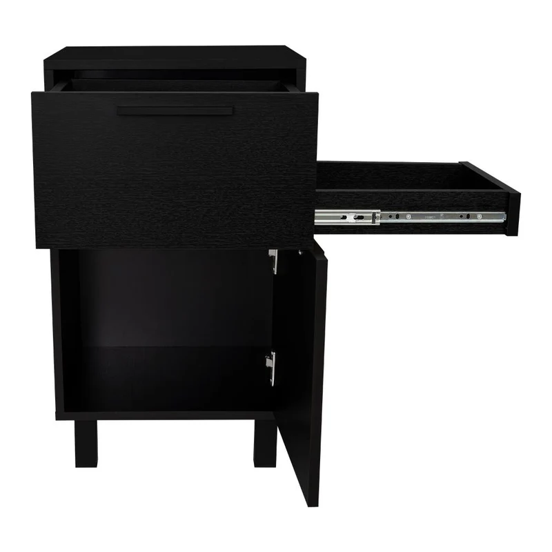 Mesa de Noche Secret, Wengue, con una Puerta y Cajón Secreto ZF