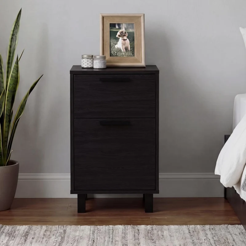 Mesa de Noche Secret, Kronos Wengue, con una Puerta y Cajón Secreto ZF