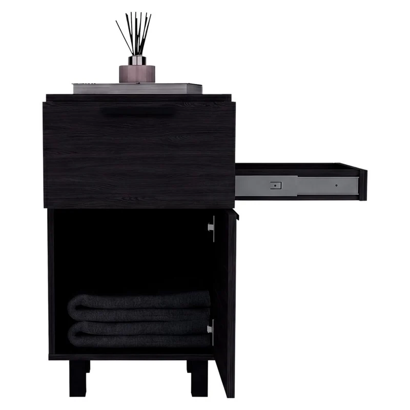 Mesa de Noche Secret, Kronos Wengue, con una Puerta y Cajón Secreto ZF