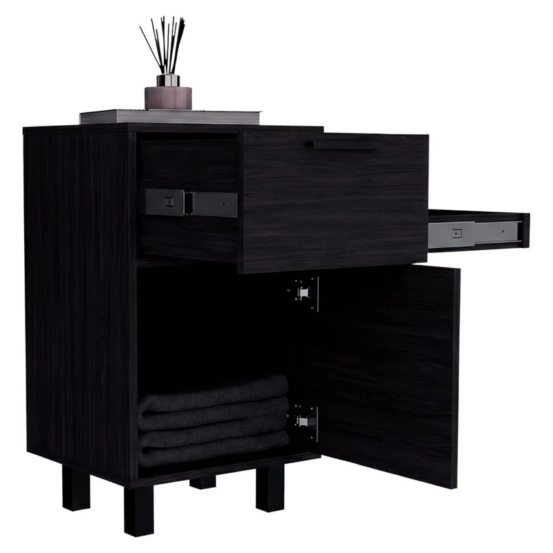 Mesa de Noche Secret, Kronos Wengue, con una Puerta y Cajón Secreto ZF