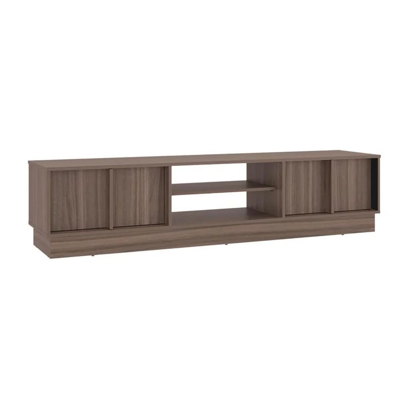 Mesa para TV Caobe, Avellana y Wengue, para Televisor de hasta 75 Pulgadas con Cuatro Puertas