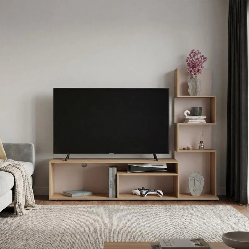 Mesa para TV Neri, Fresno Europeo y Capri, para Televisor hasta 55 Pulgadas