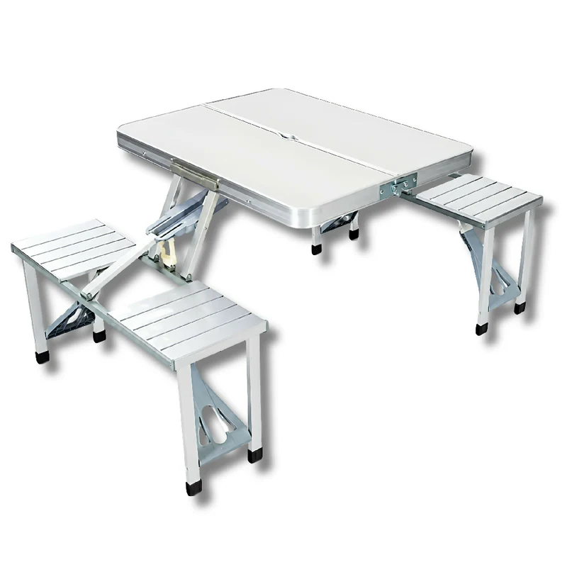 Mesa Plegable con Cuatro Sillas Metálicas Set Completo LTZ01