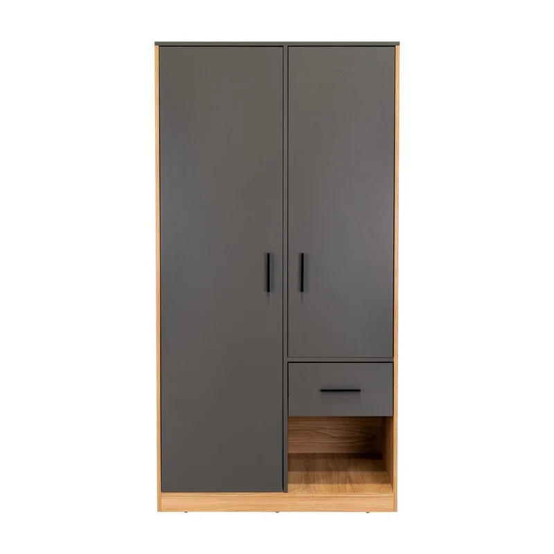 Clóset Ader, Plata Oscuro y Fresno Europeo, de Dos Puertas ZF