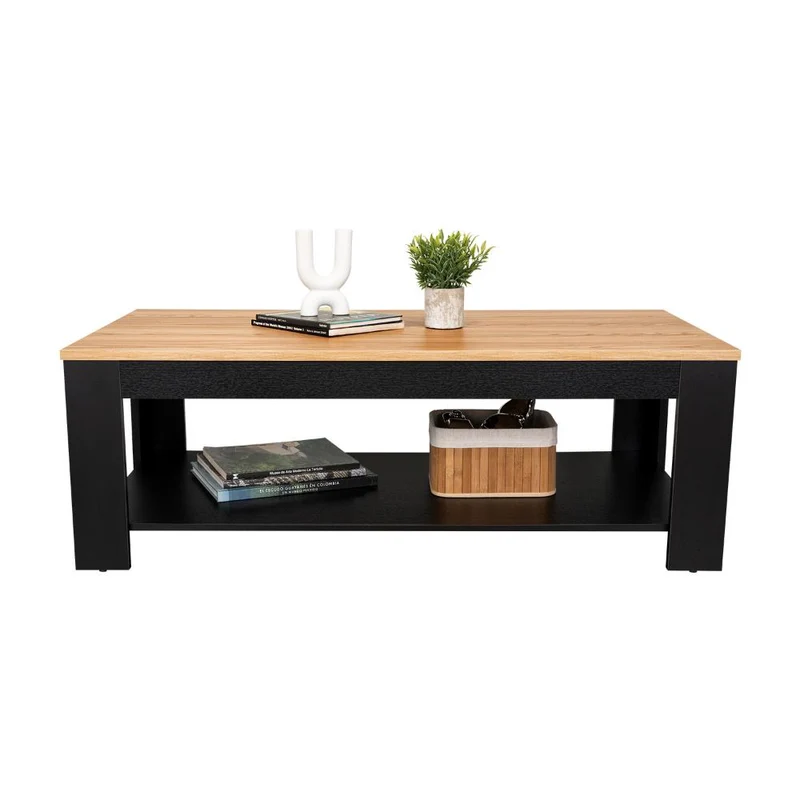 Mesa de Centro Sensi, Wengue y Fresno Europeo, con Diseño Moderno ZF