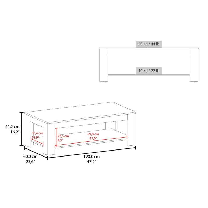 Mesa de Centro Sensi, Wengue y Fresno Europeo, con Diseño Moderno ZF