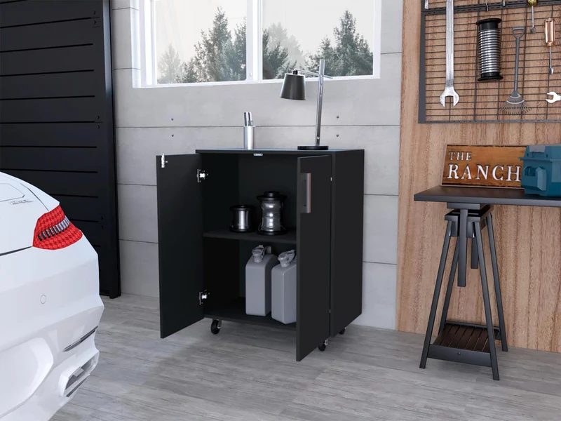 Organizador para Garaje Based, Wengue, con Cerradura y Llave para Puerta ZF