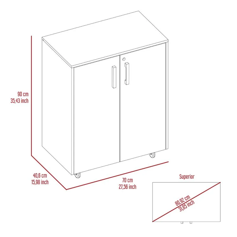 Organizador para Garaje Based, Wengue, con Cerradura y Llave para Puerta ZF