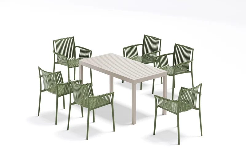 Silla Madrid con Brazos, Color Verde Olivo, con Espaldar y Diseño Moderno