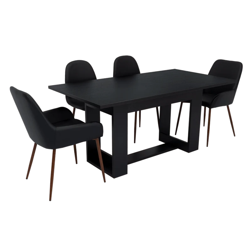 Combo Comedor Satura, Wengue y Café Claro, Incluye Comedor y 6 Sillas