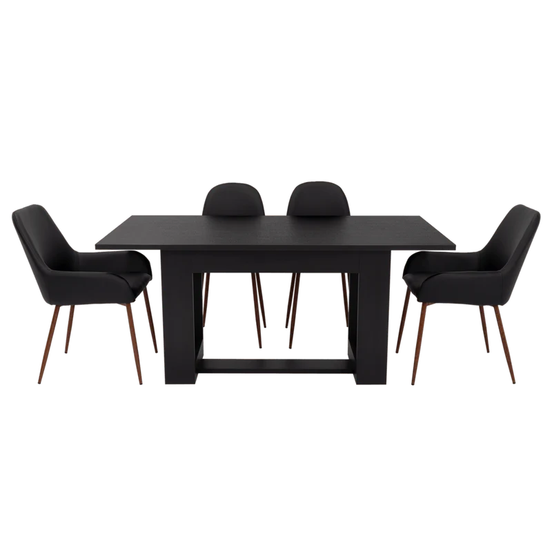 Combo Comedor Satura, Wengue y Café Claro, Incluye Comedor y 6 Sillas