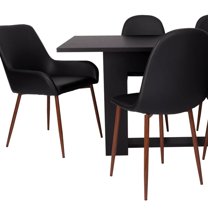 Combo Comedor Satura, Wengue y Café Claro, Incluye Comedor y 6 Sillas