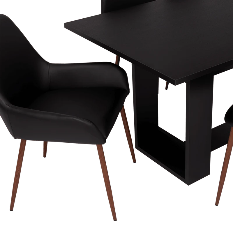 Combo Comedor Satura, Wengue y Café Claro, Incluye Comedor y 6 Sillas