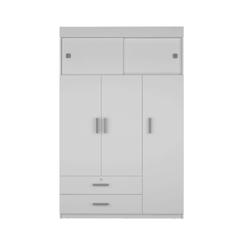 Clóset Besk, Blanco, con un Tubo Cromado para Colgar Ropa ZF