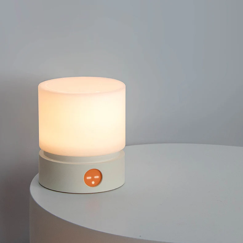 Contemporary Nordic Timer Rechargeable ABS HIPS Silica Cylinder LED Table Lamp Night Light For Bedside