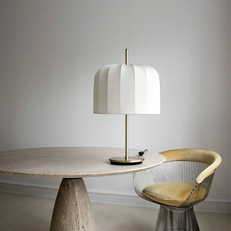 Modern Minimalist Pumpkin Fabric Iron 1-Light Table Lamp For Bedroom
