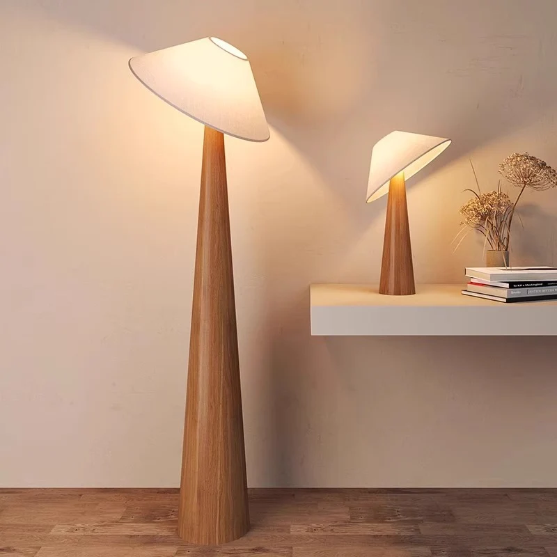 Traditional Vintage Cone Fabric Iron 1-Light Standing Floor Lamp For Living Room